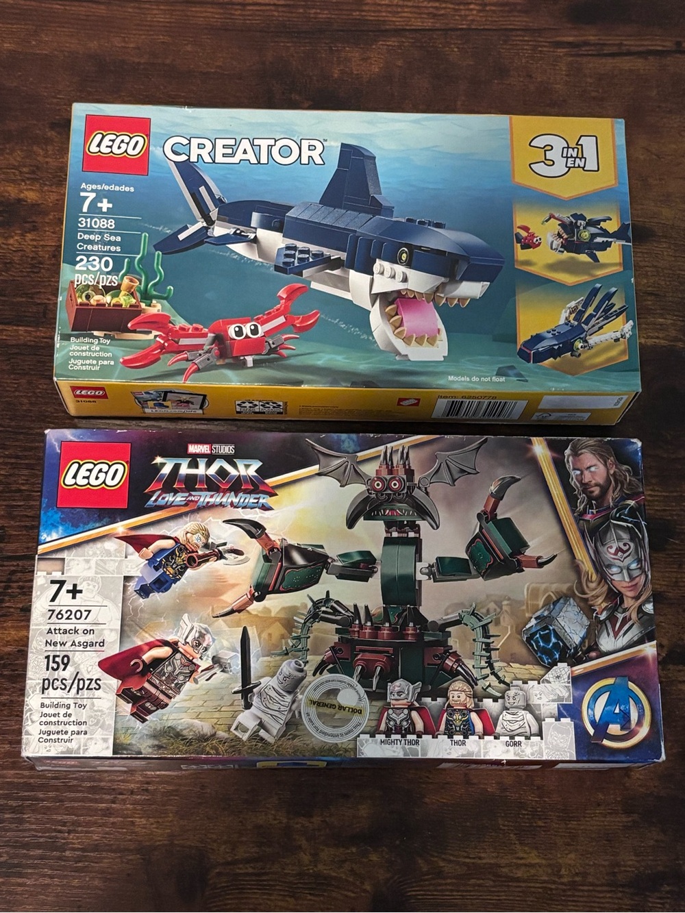 LEGO Creator 31088 Deep Sea Creatures and Thor: Love and Thunder 76207 New